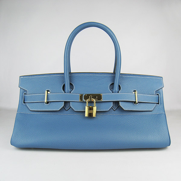 Cheap Hermes Birkin 42cm Replica Togo Leather Bag Blue 62642